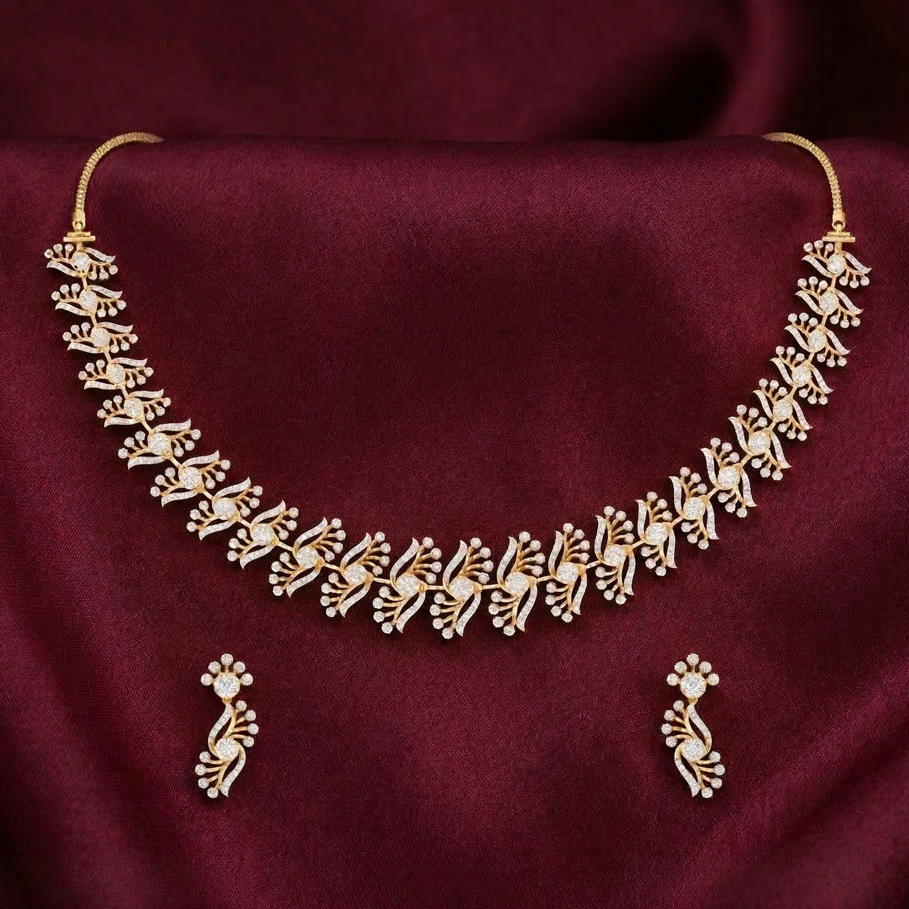 Elegant Diamond Bliss Necklace Set