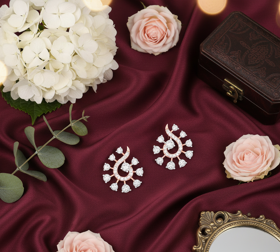 Elegant Diamond Stud Earrings with Secure Fit