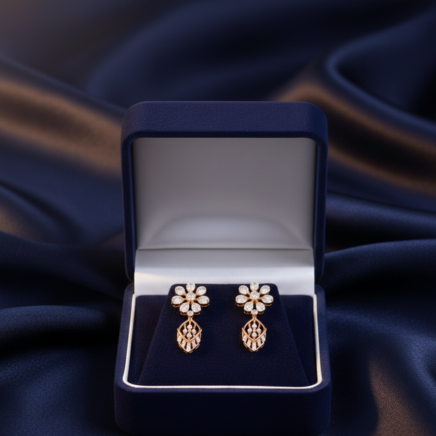 Elegant Cut Diamond Dangler Earrings - 3