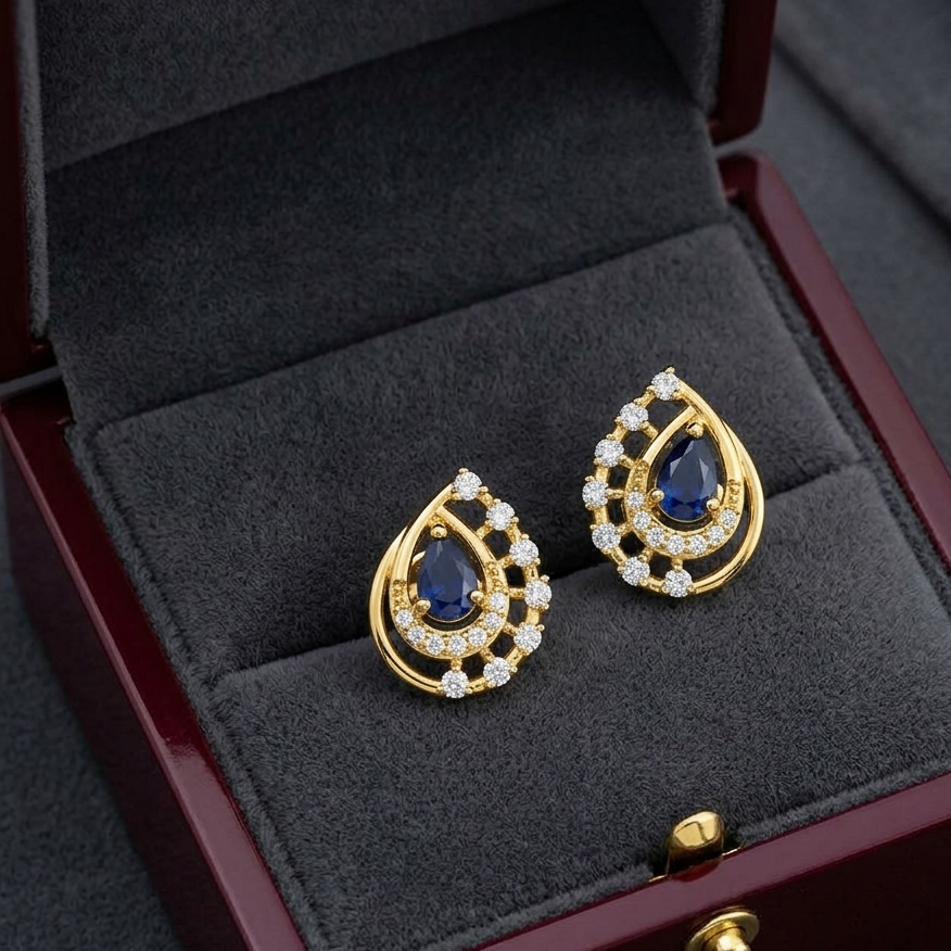 Elegant Rhombus Diamond Stud Earrings