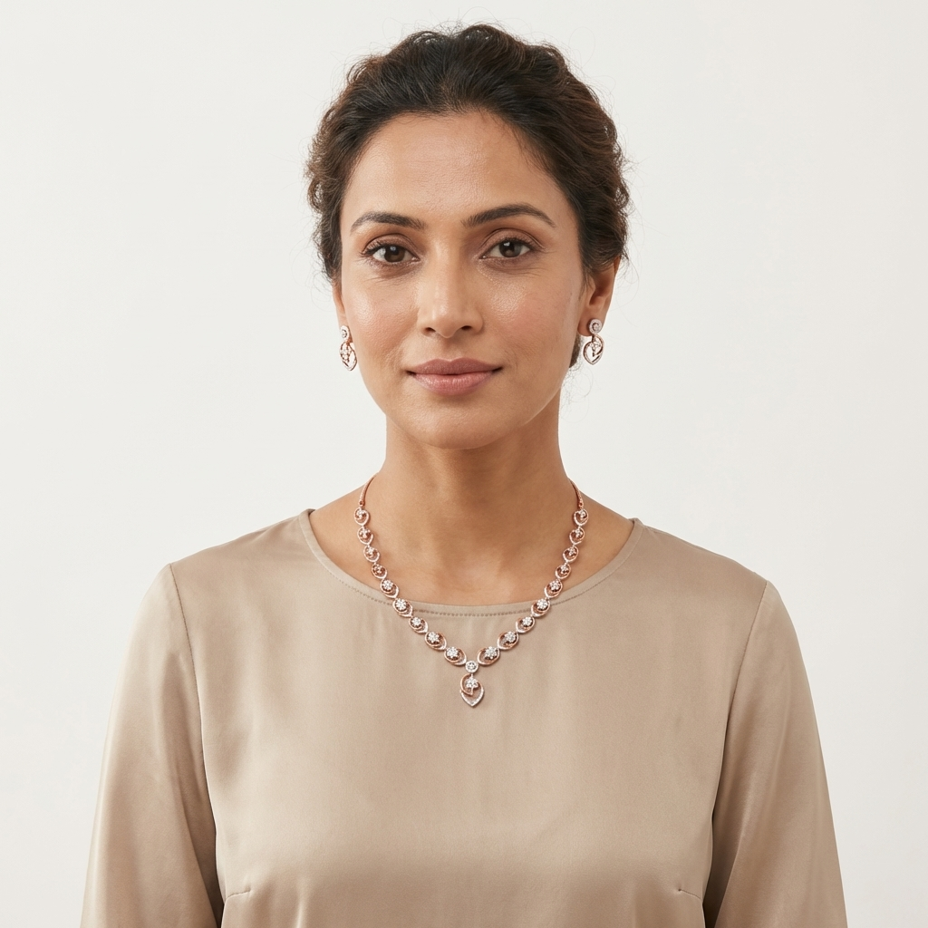 Shimmering Diamond Radiance Necklace Set
