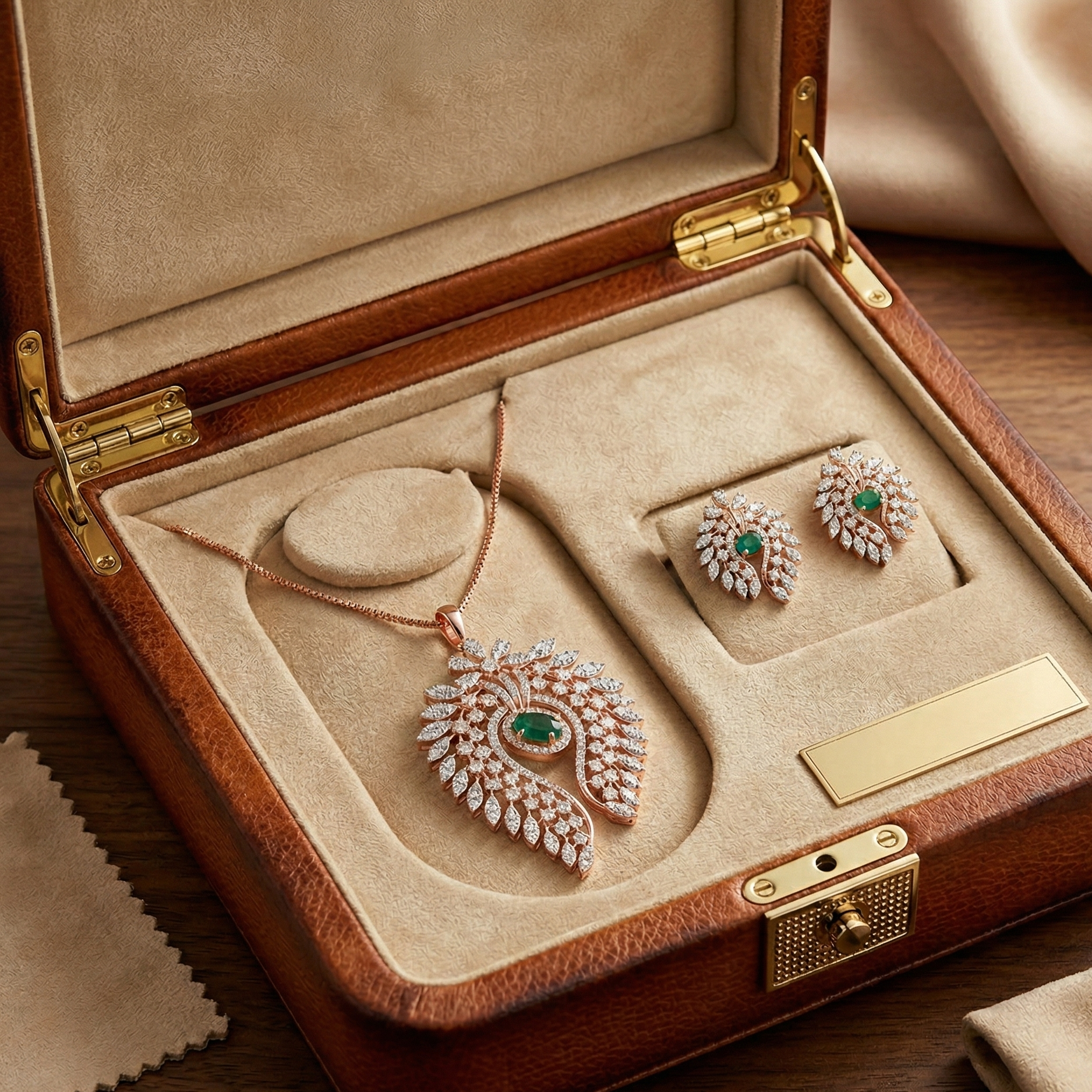 Luxe Beam Diamond Pendant Set - 3