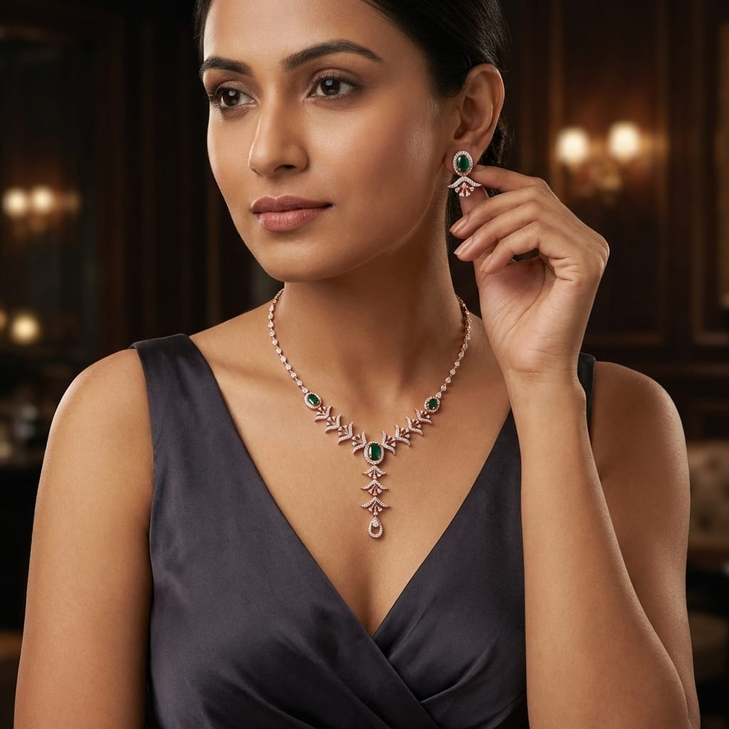 Divine Diamond Dazzle Necklace Set