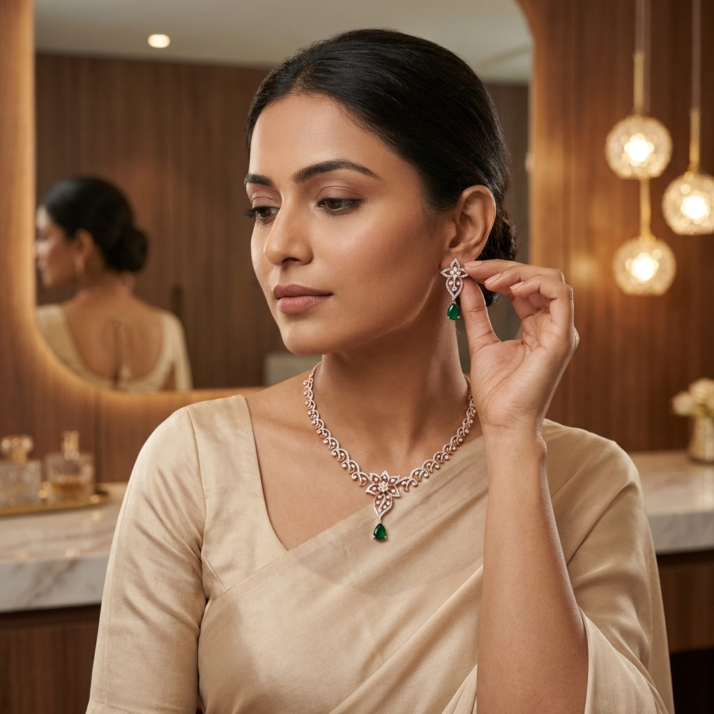 Classic Diamond Charm Necklace Set - 3