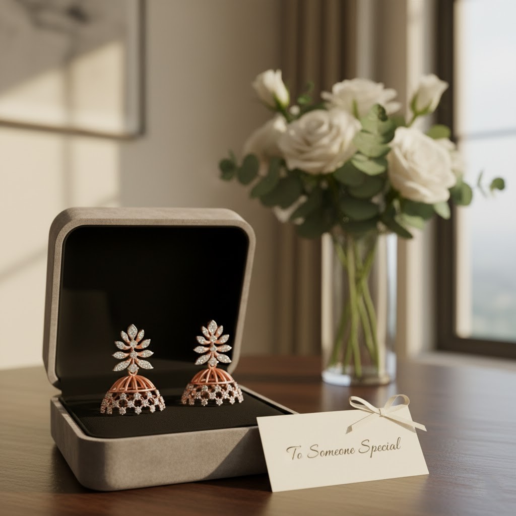 Soft Shine Diamond Jhumkis