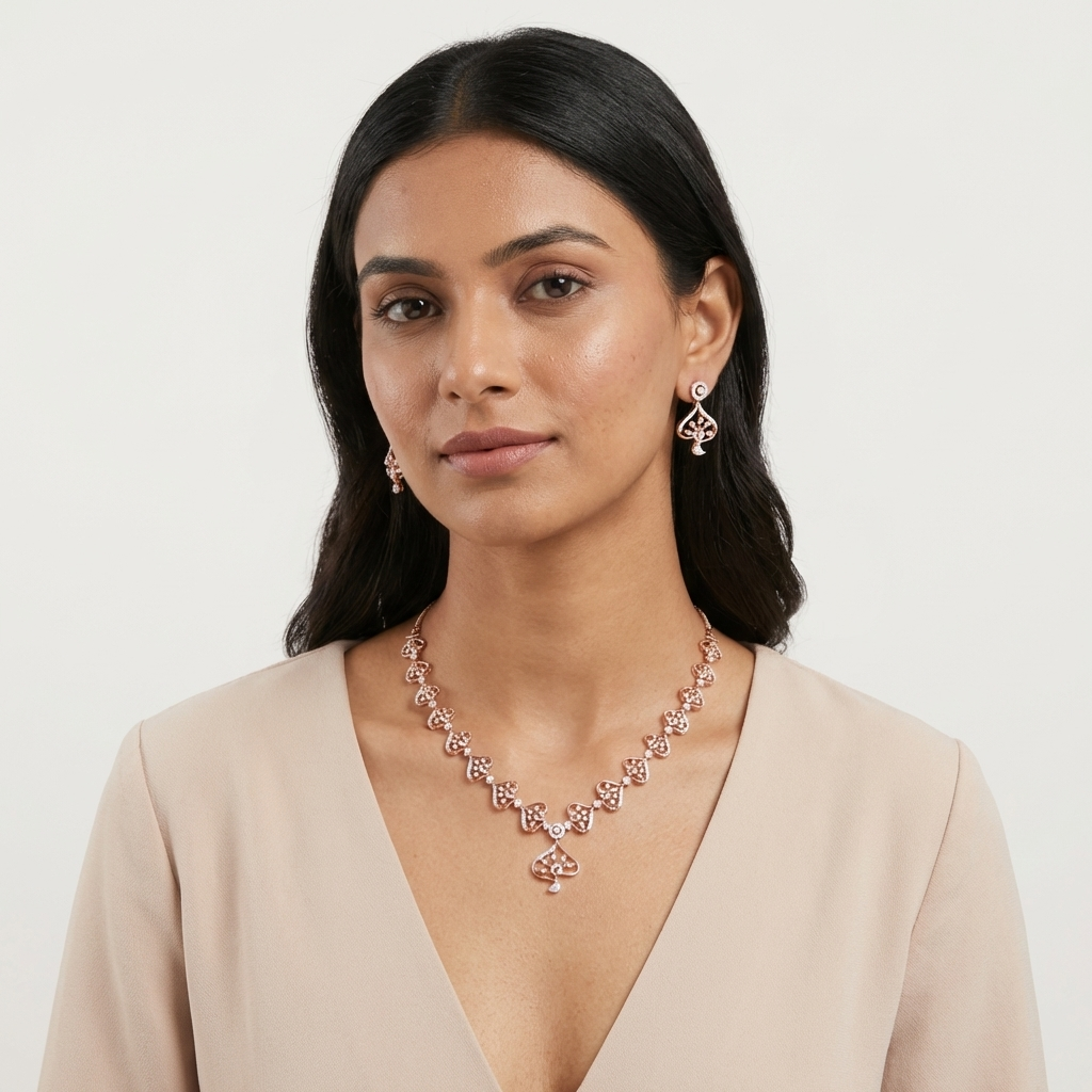 Glittering Diamond Luxe Necklace Set