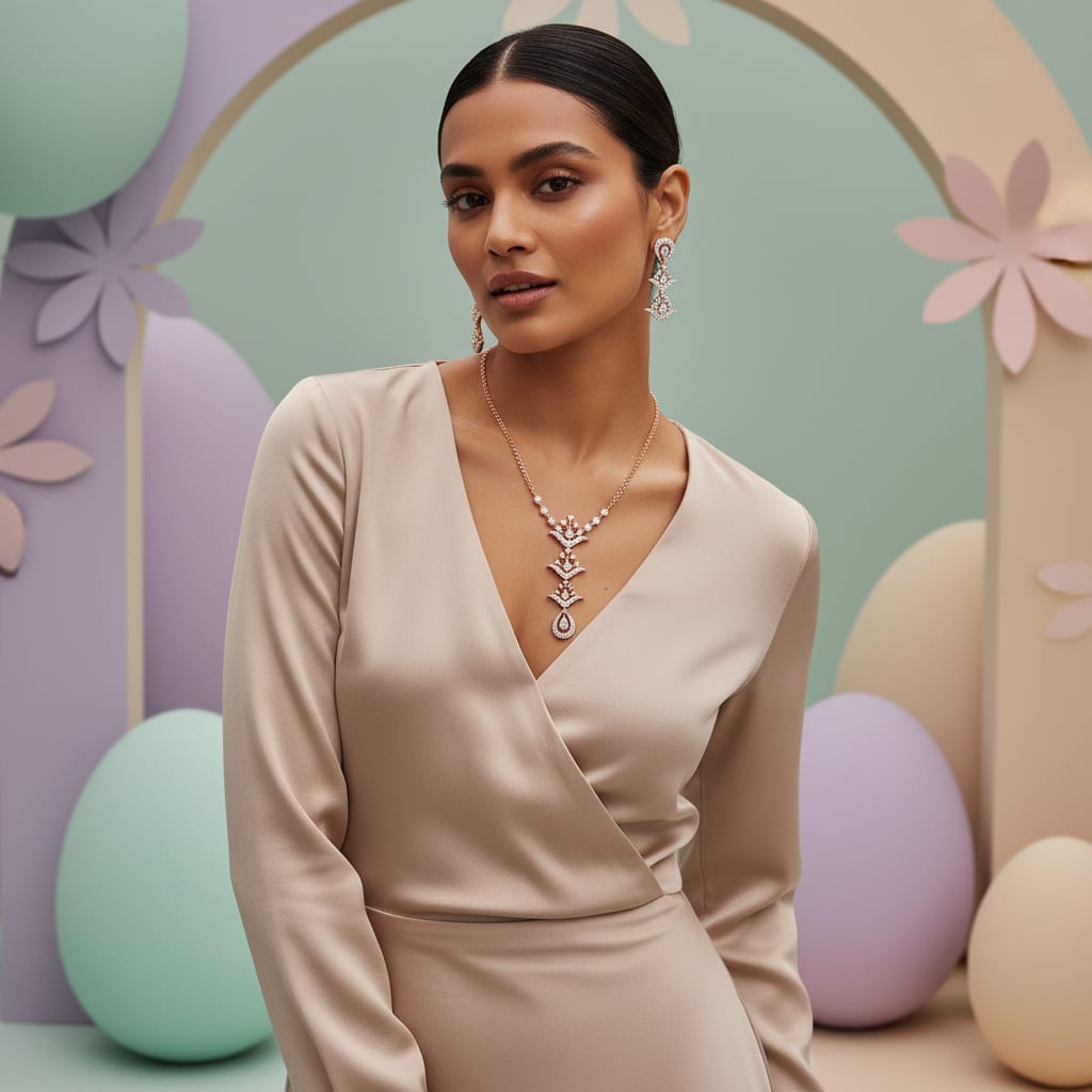 Imperial Diamond Radiance Necklace Set - 3