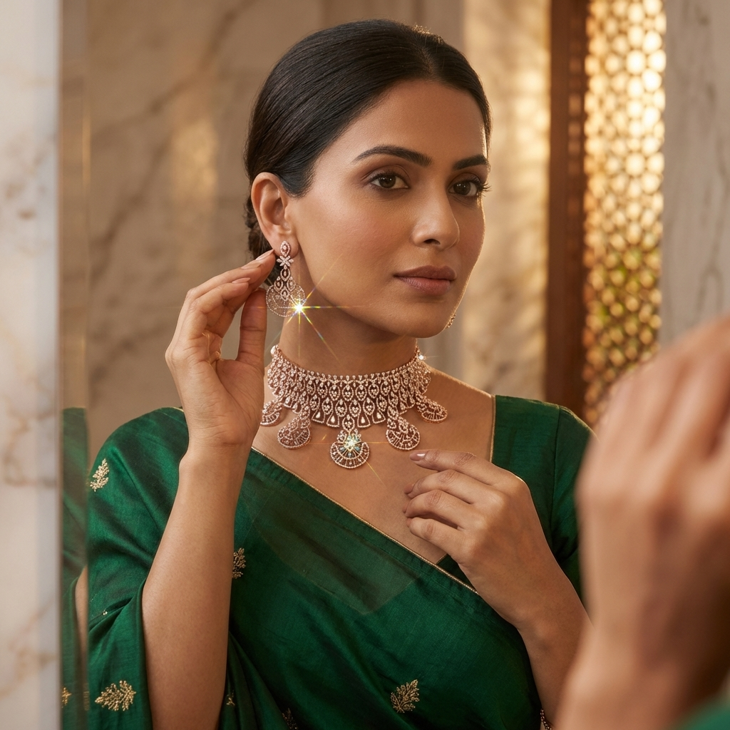 Radiance Diamond Bridal Necklace Set - 3