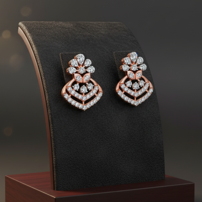 Crystal Ease Dangler Diamond Earrings