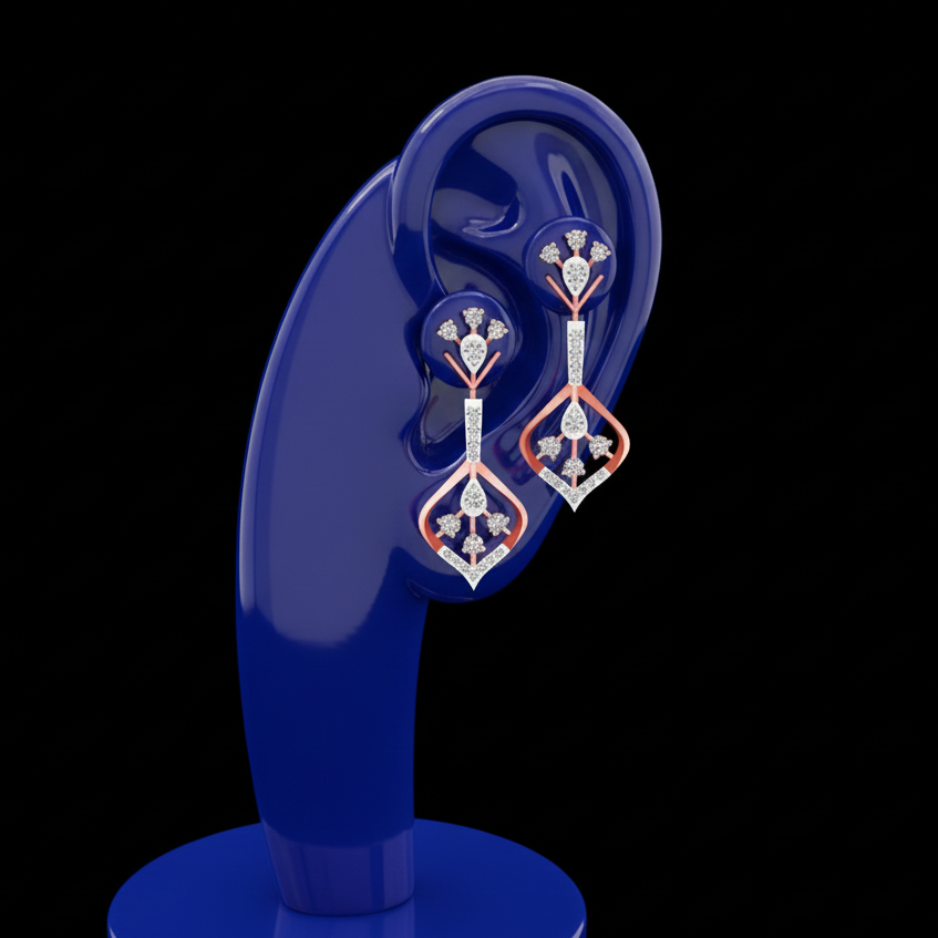 Glamorous Diamond Dangler Earrings - 3