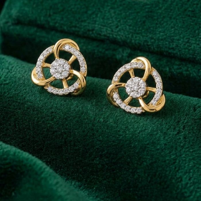 Glamorous Double-Row Diamond Earrings - 3