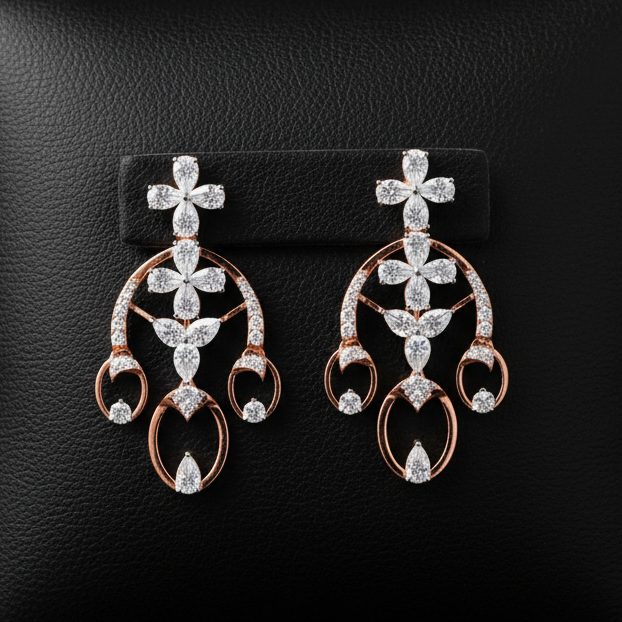 Premium Glow Diamond Dangle Earrings - 3