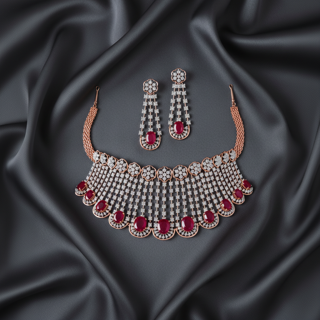 Wedding Elegance Diamond Necklace Set