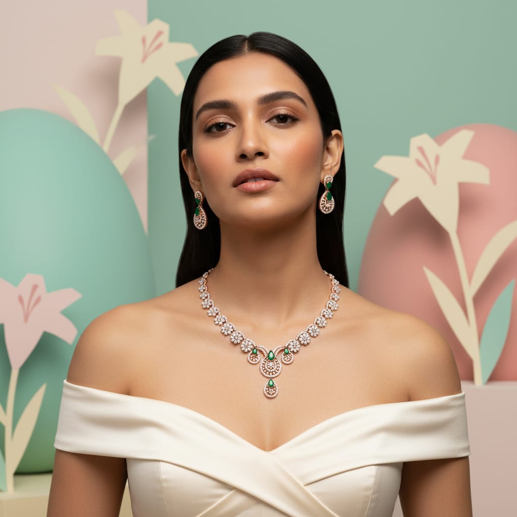 Ethereal Diamond Glow Necklace Set