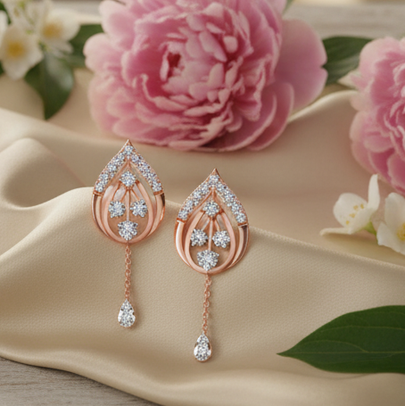 Silhouette Spark Diamond Drop Earrings