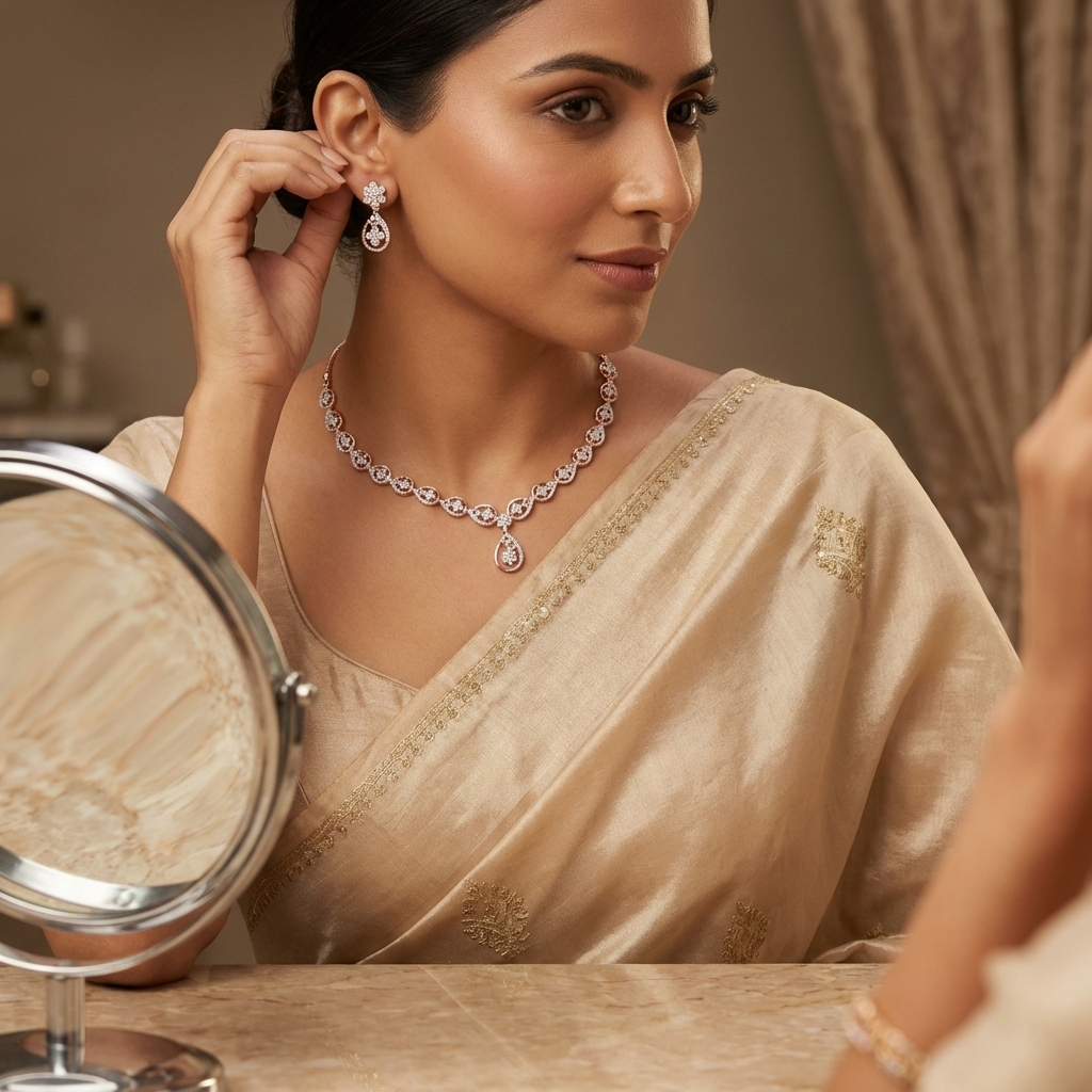 Classic Diamond Aura Necklace Set - 5
