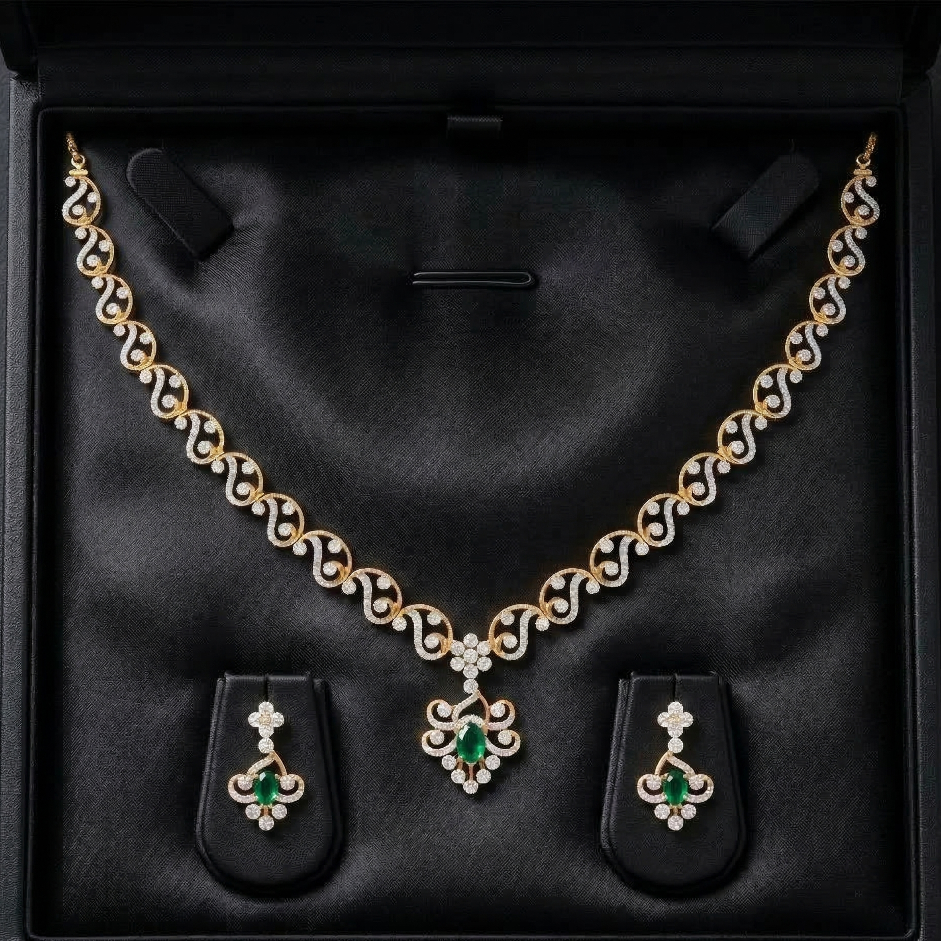 Elegant Diamond Splendor Necklace Set - 3