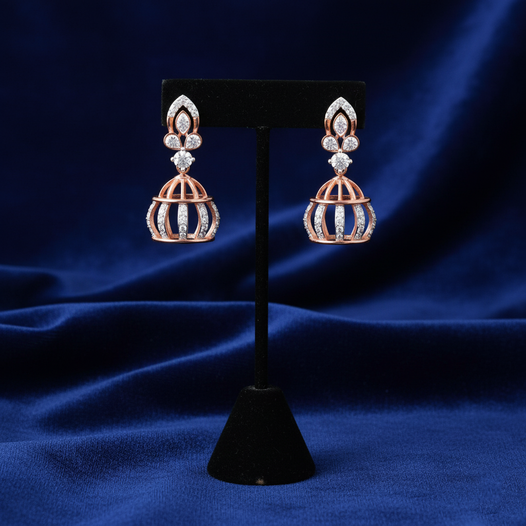 Luxury Diamond Jhumki Earrings