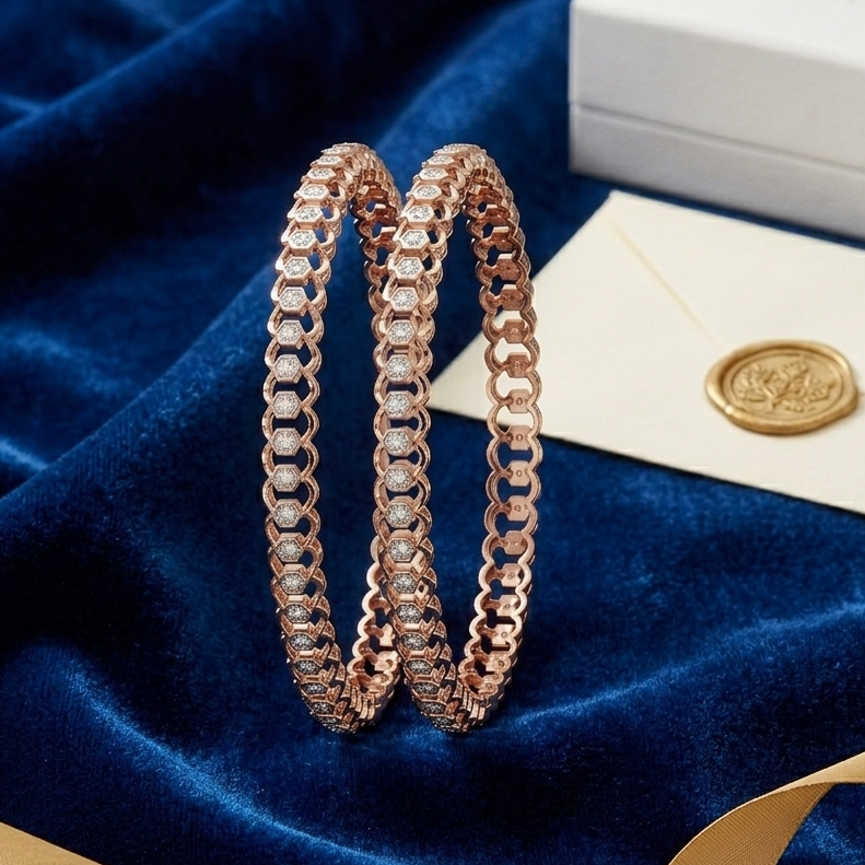 Geometric Diamond Bangles