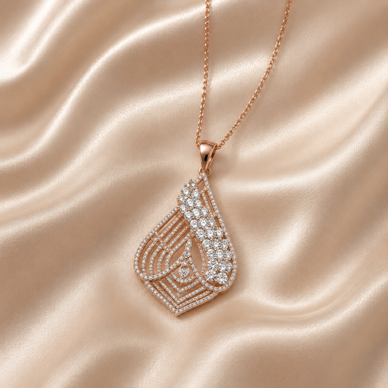 Crystal Cut Diamond Pendant