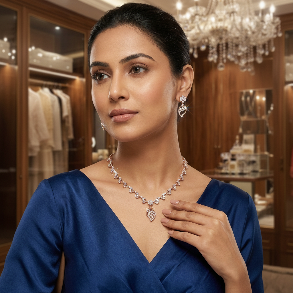 Pure Shine Diamond Elegance Necklace Set - 3