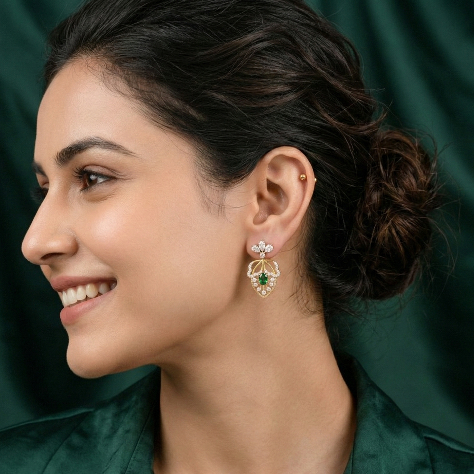 Contemporary Diamond Hanging Earrings