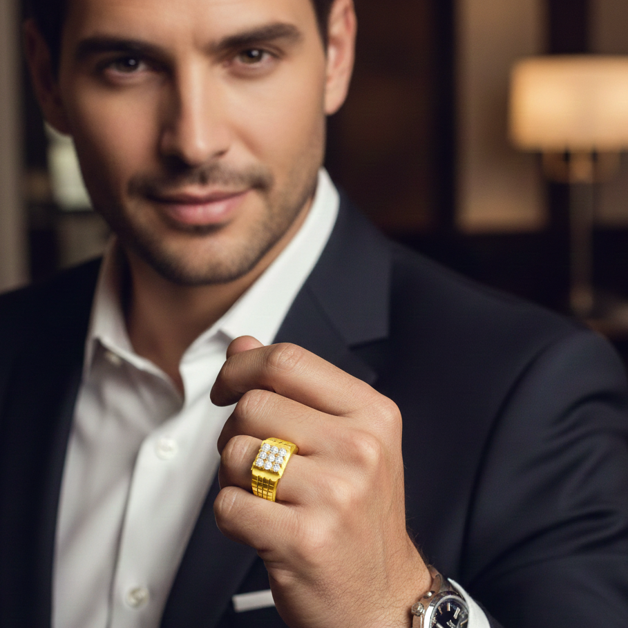 Refined Power Diamond Gents Ring - 3