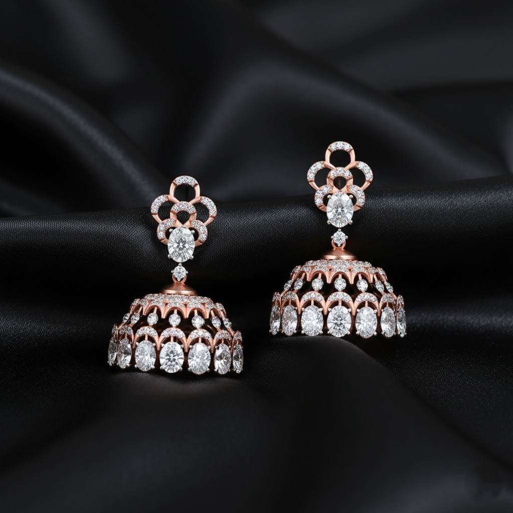 Designer Edition Diamond Jhumki Earrings