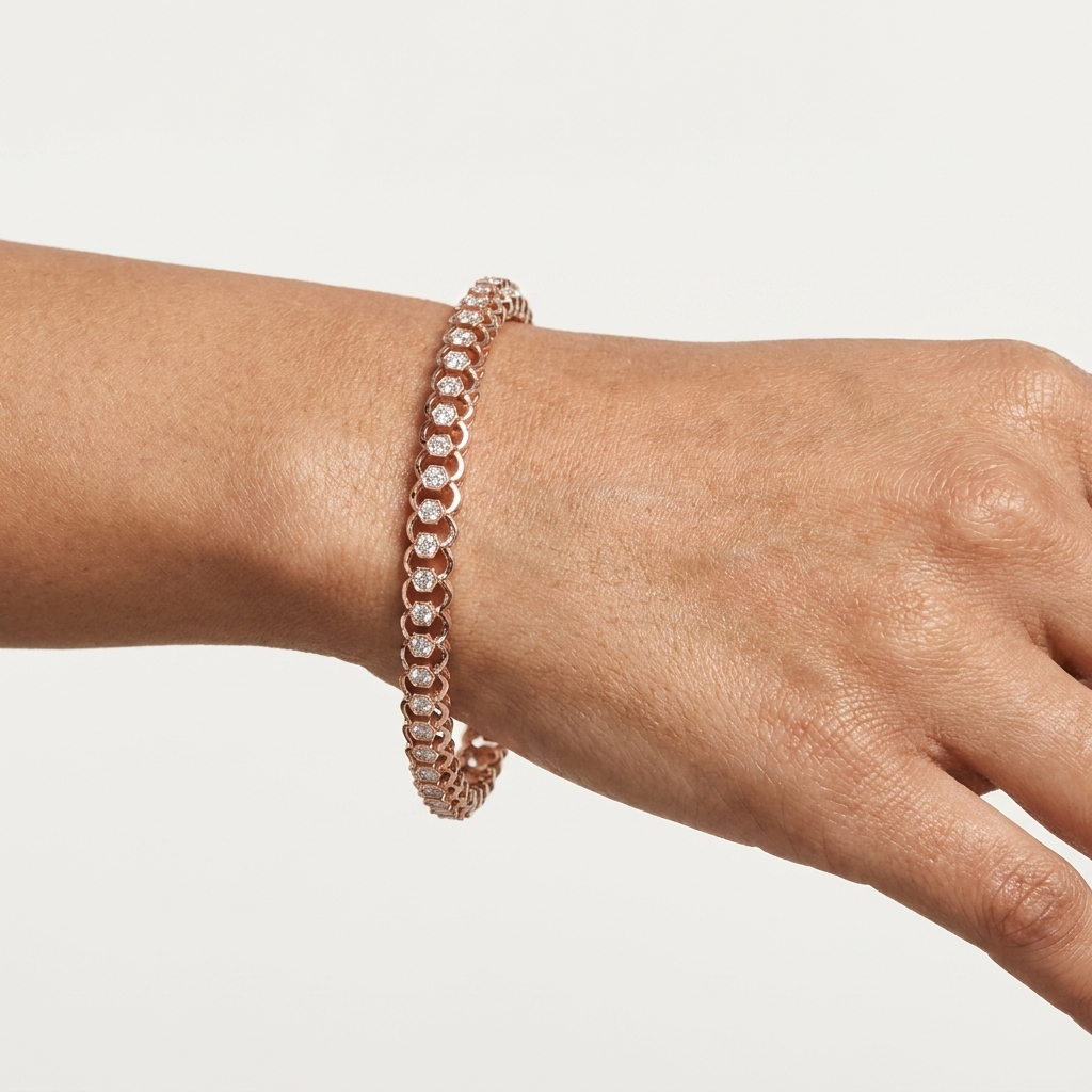 Designer Floral Diamond Bangles - 3