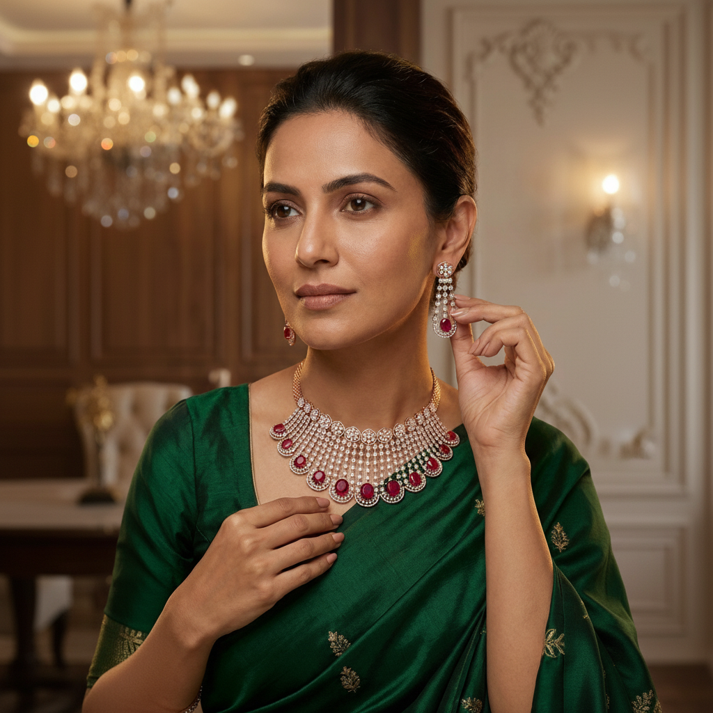 Wedding Elegance Diamond Necklace Set