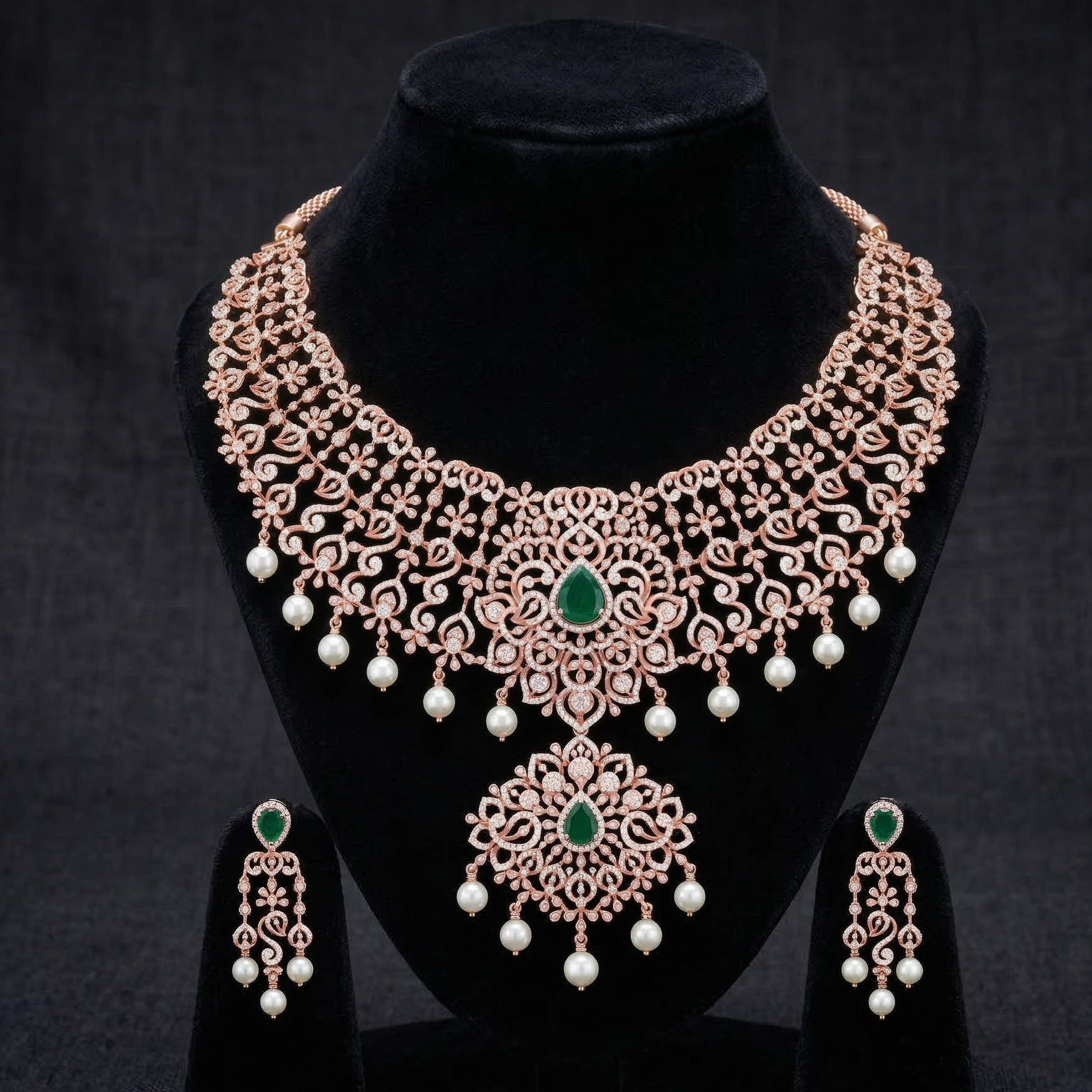 Sparkling Diamond Wedding Jewellery Set
