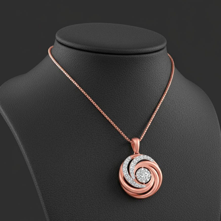 Shining Leaf Diamond Pendant - 3