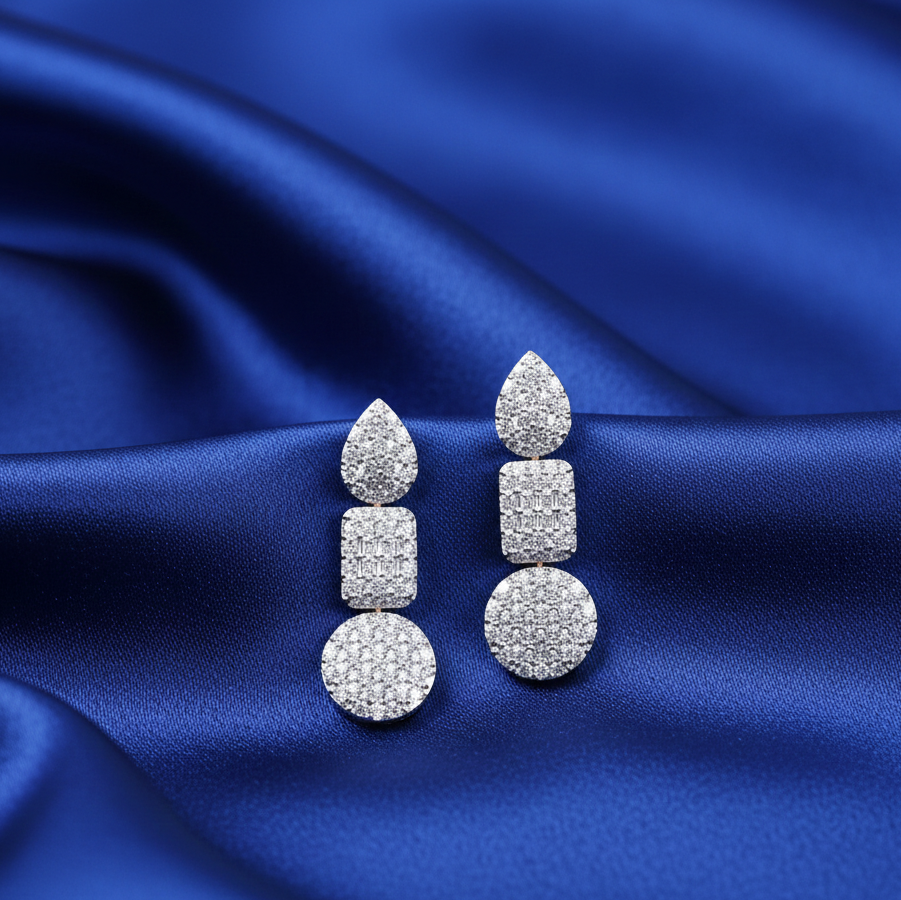Bridal Diamond Dangler Earrings