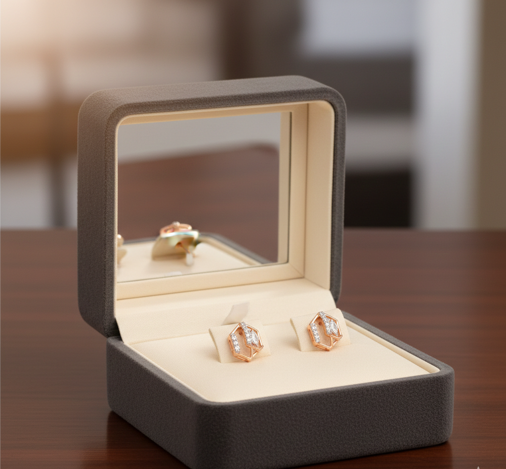 Elegant Halo Diamond Studs
