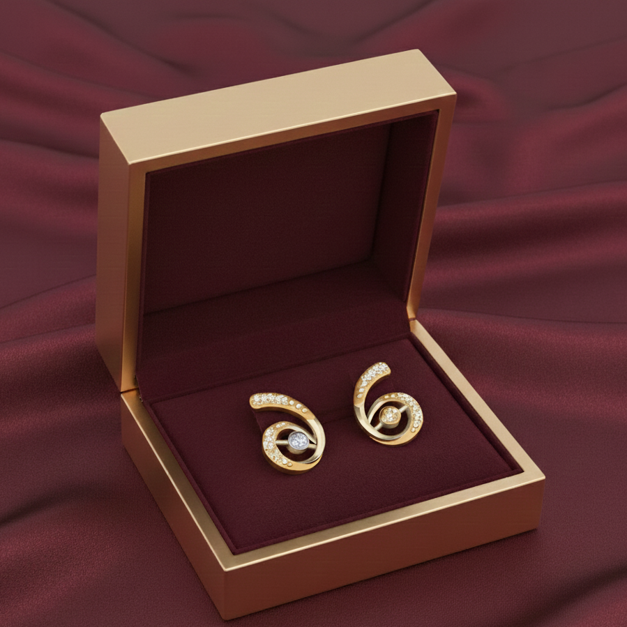 Modern Luxury Diamond Stud Earrings - 3