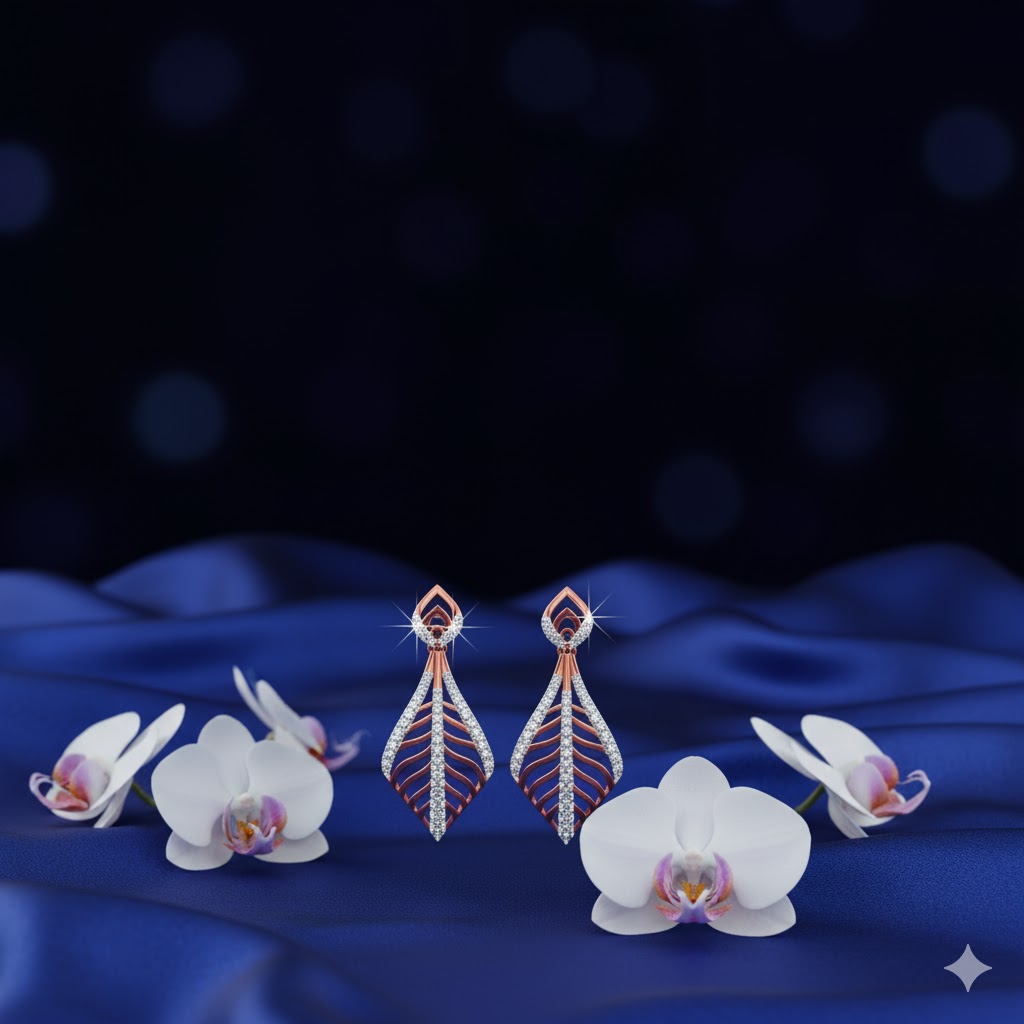 Graceful Drop Diamond Dangler Earrings