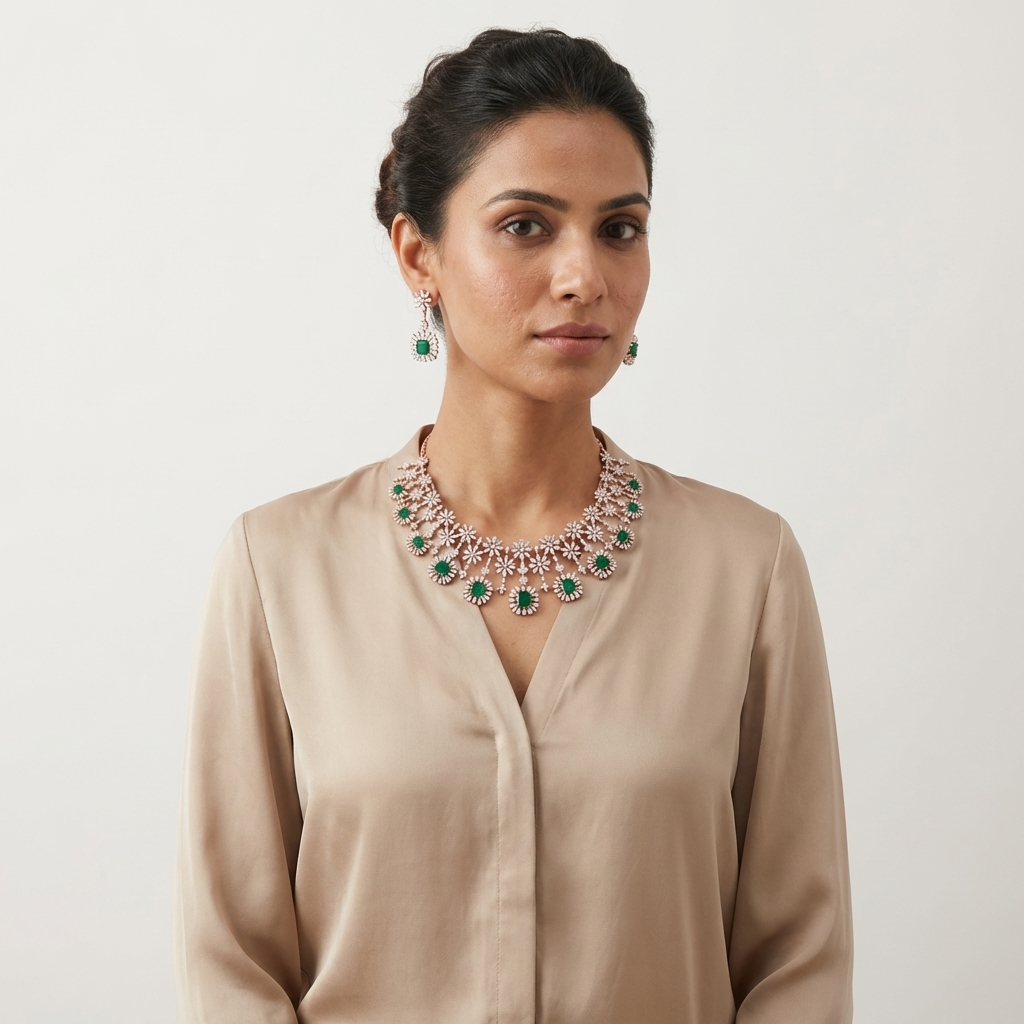 Wedding Glow Diamond Necklace Set - 4