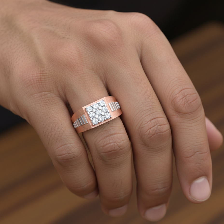 Bold Royal Signature Diamond Gents Ring - 3
