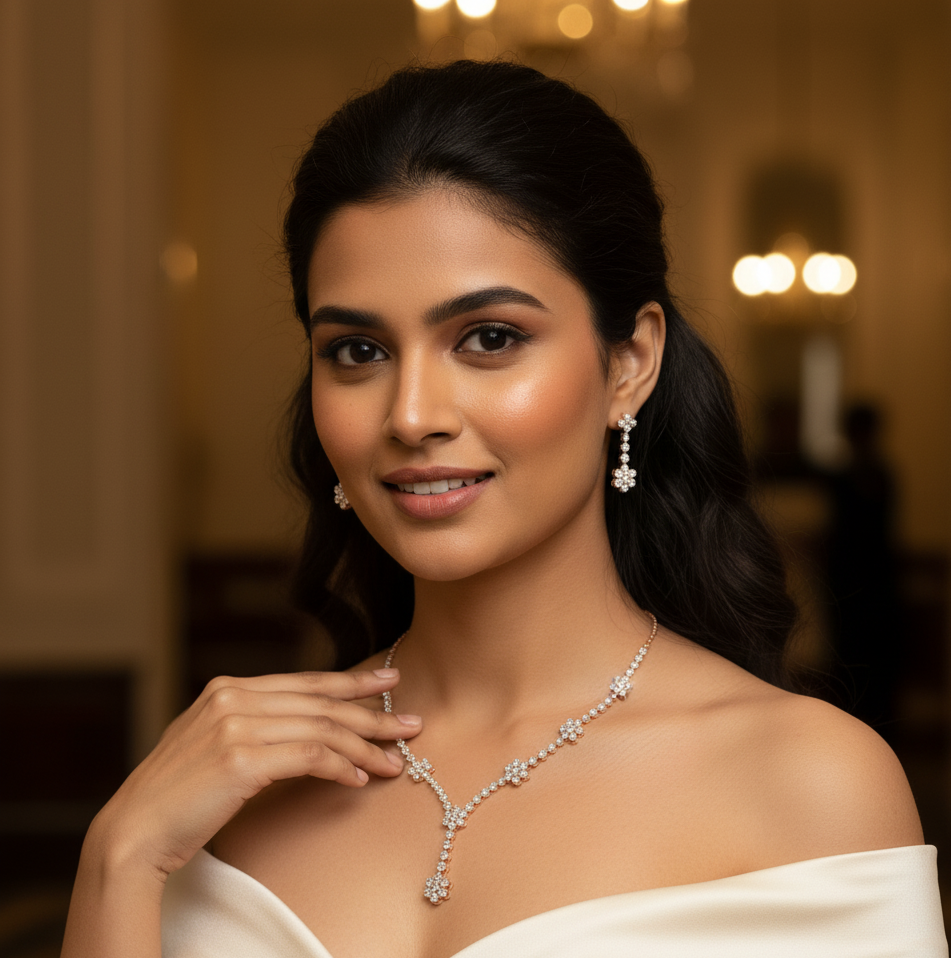 Glitter Luxe Diamond Necklace for Weddings