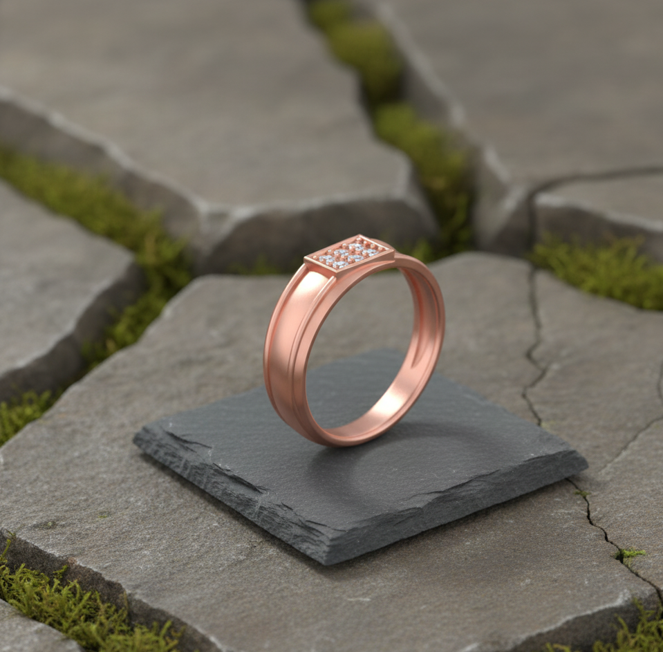 Solid Design Diamond Ring for Men