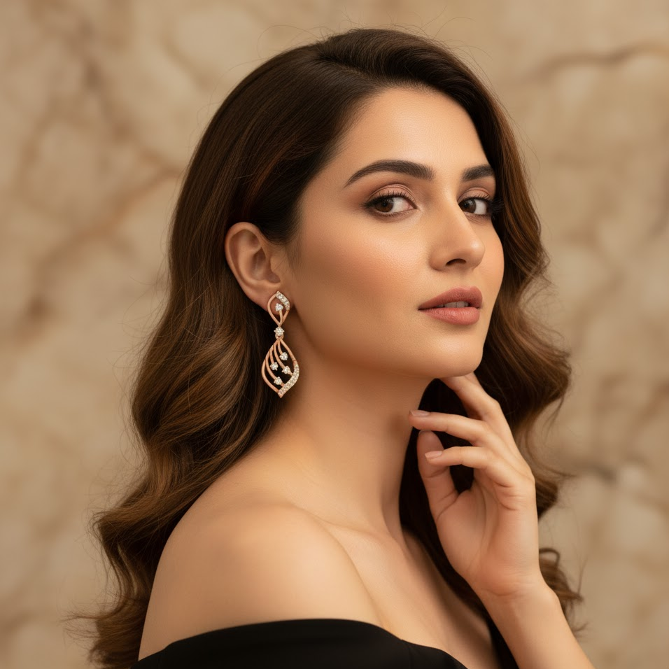 Everyday Wear Elegant Diamond Danglers - 3