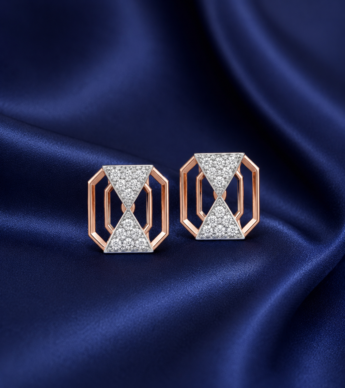 Designer Chic Diamond Stud Earrings
