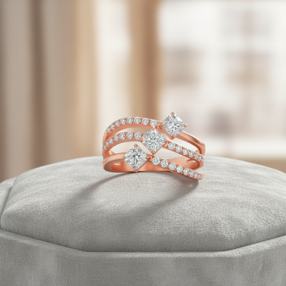 Kinetic Trio Diamond Ring