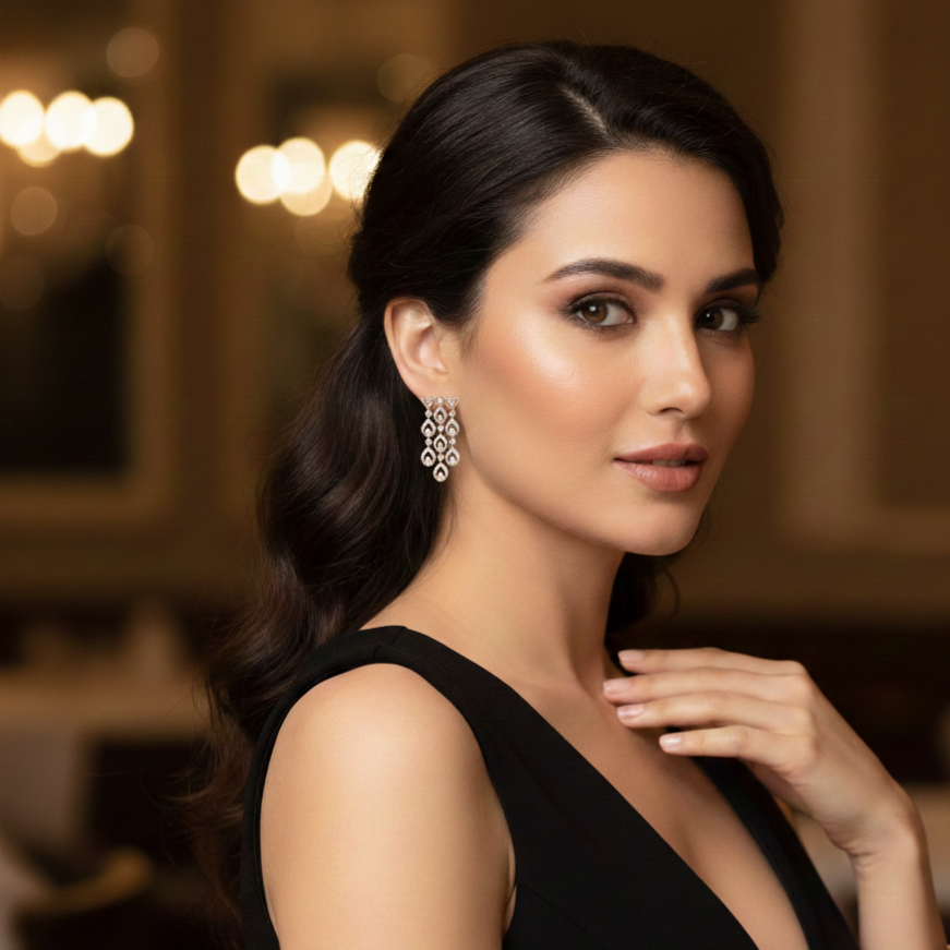 Elegant Twinkle Diamond Dangle Earrings