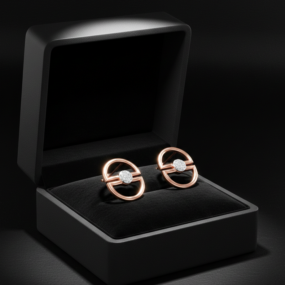 Polished Spark Diamond Pendant Earrings