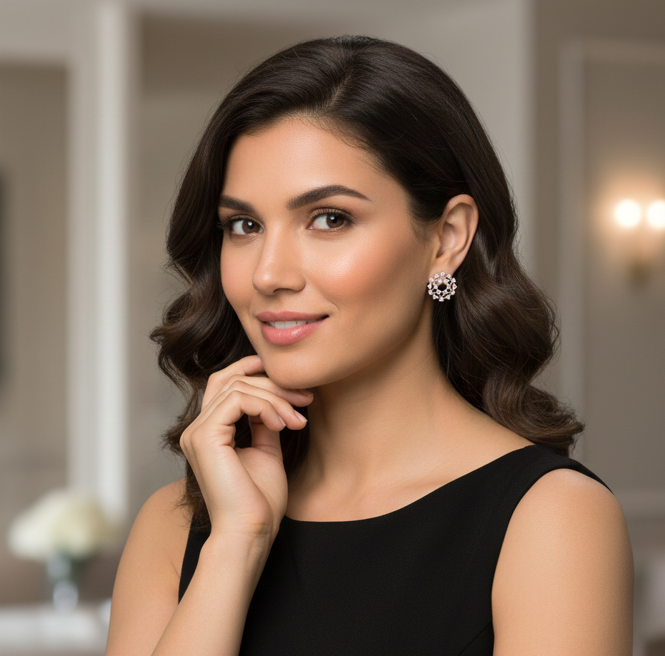 Moonlight Spark Diamond Stud Earrings