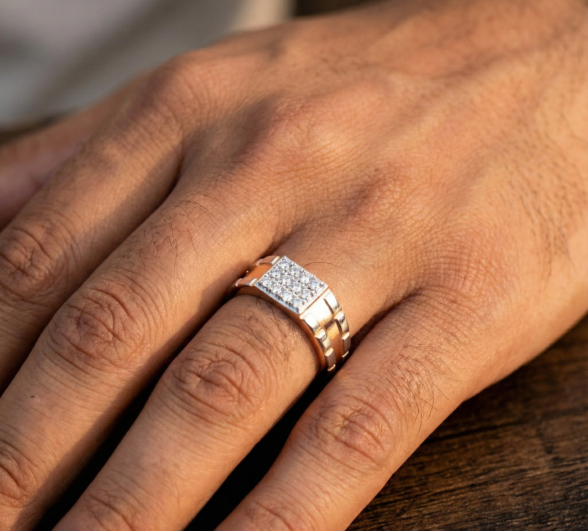 Distinguished Alpha Diamond Gents Ring