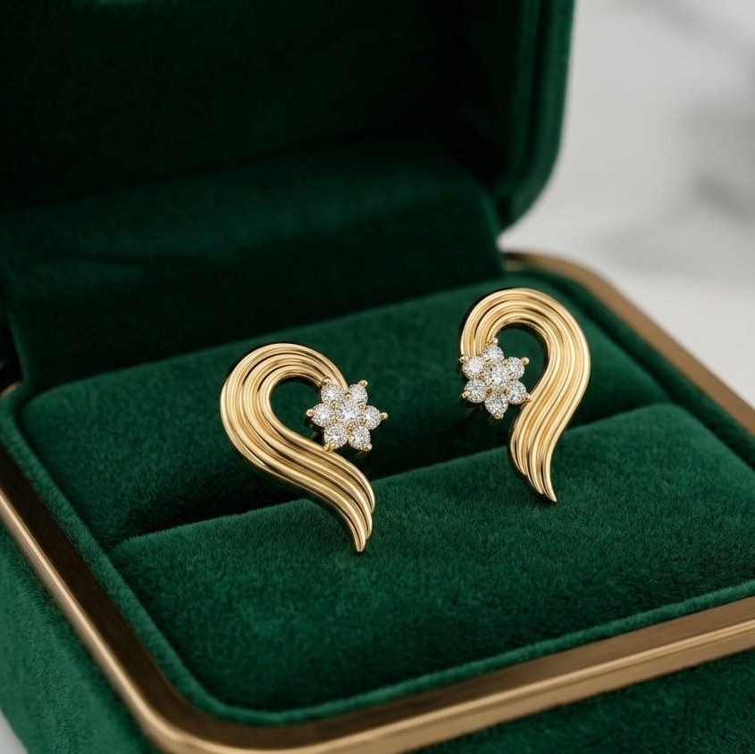 Chic Square-Cut Diamond Earrings - 3