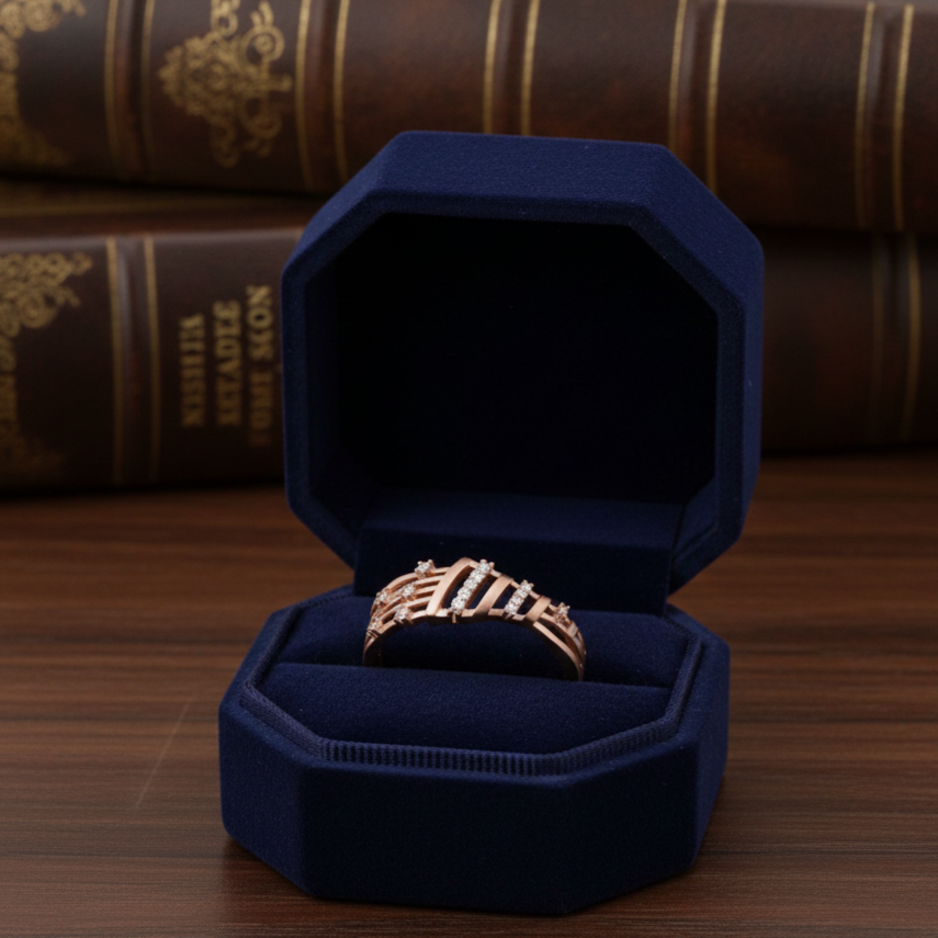 Diamond Halo Crest Ring