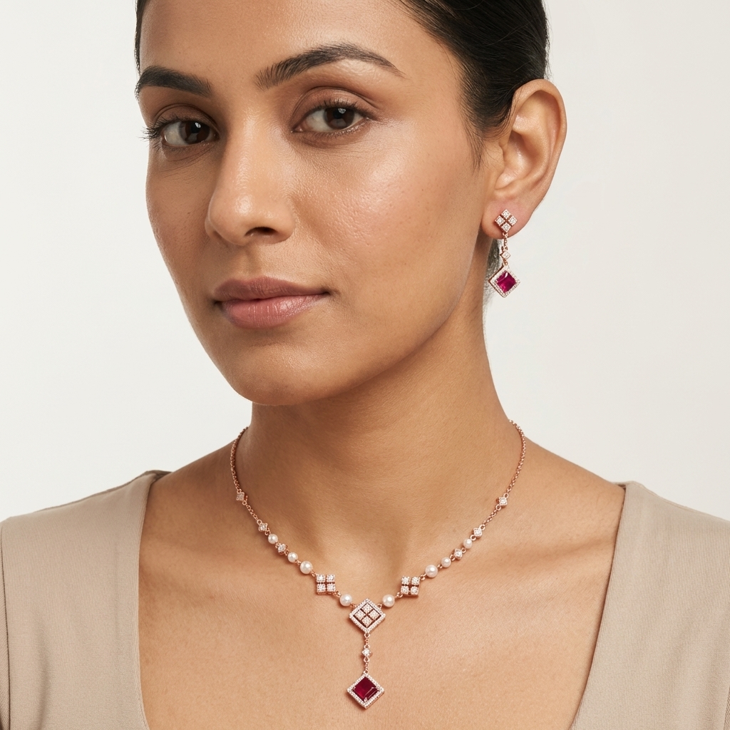Timeless Diamond Dazzle Necklace Set